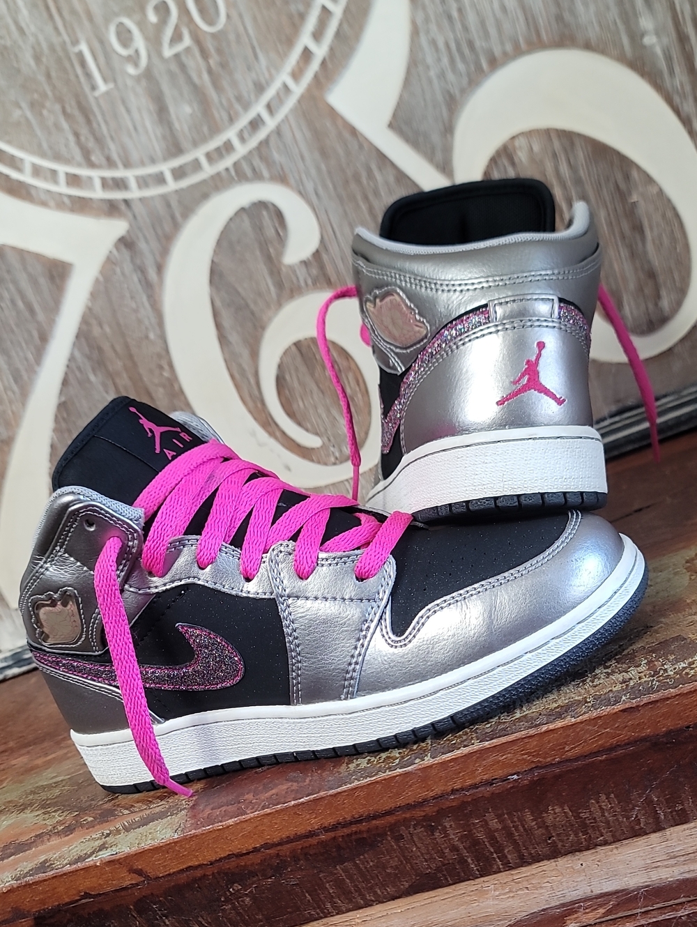 Nike Air Jordan 1 Phat 'Silver Berry Black' Wmns 7 (Great Condition)